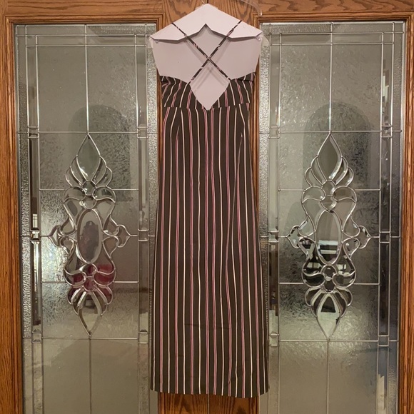 NWT Lulu’s J.O.A. Scotty Olive Green Striped Maxi Dress - Picture 3 of 7